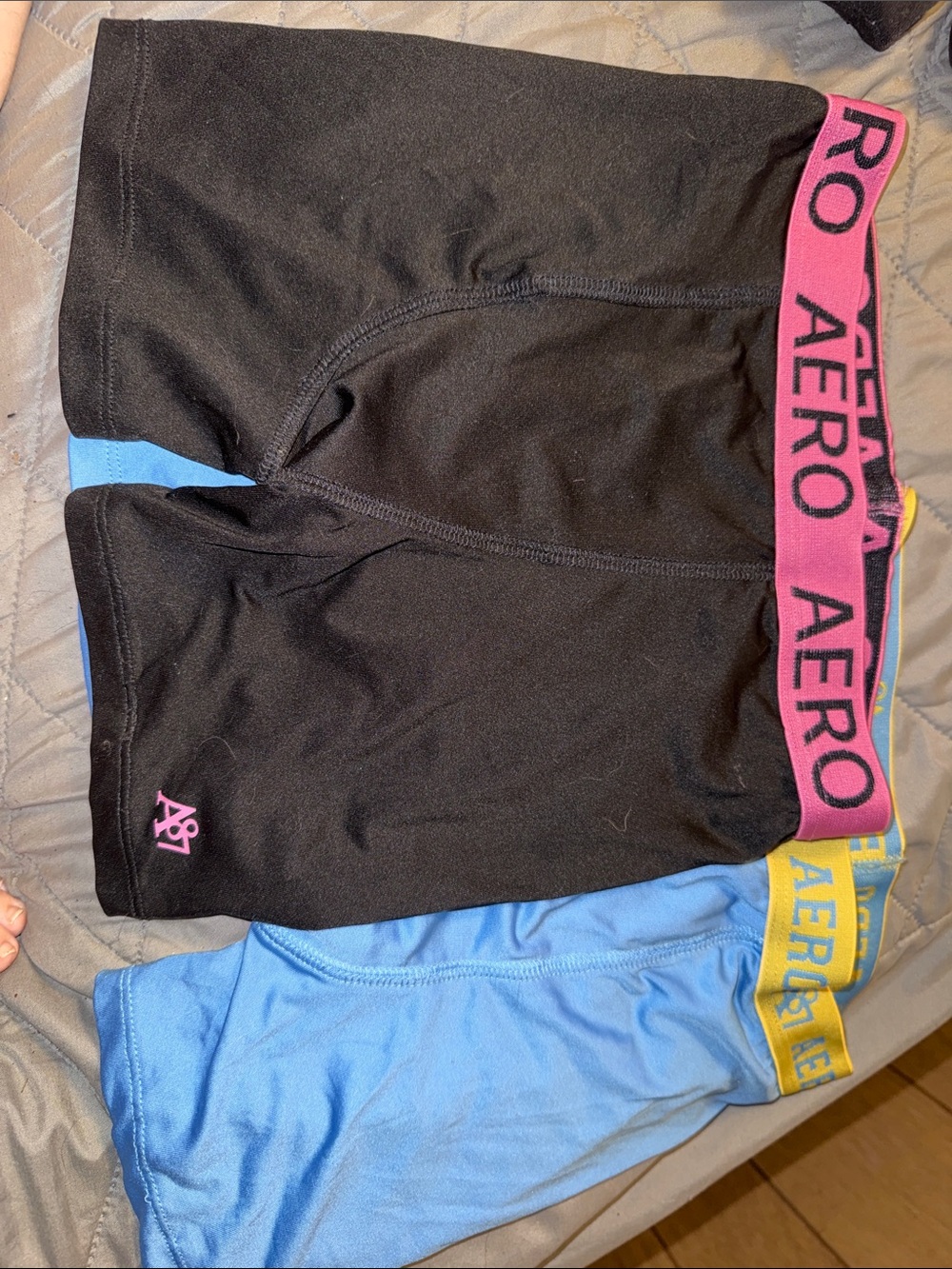 Aeropostale Kids Pajama Bottoms Black with Pink and Blue with Yellow Waistbands